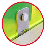 Lochmann Fixing Shield - Acrylglaswand mit Fixierungsschrauben und &Ouml;ffnung f&uuml;r Kabelverbindungen