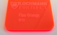 Lochmann Fixing Shield - Acrylglaswand mit Fixierungsschrauben und Öffnung für Kabelverbindungen Fluo Orange transparent