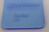Lochmann Fixing Shield - Acrylglaswand mit Fixierungsschrauben und Öffnung für Kabelverbindungen Fluo Blau Transparent